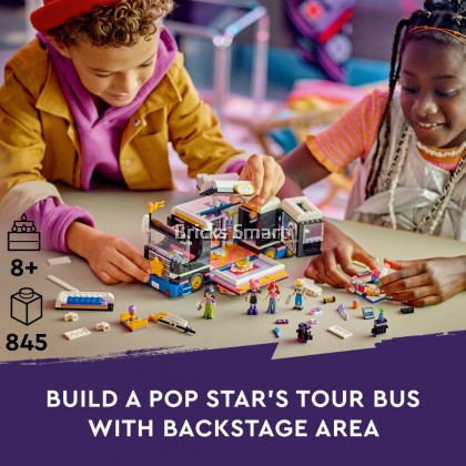 LEGO 42619 Friends Pop Star Music Tour Bus Building Toy Set