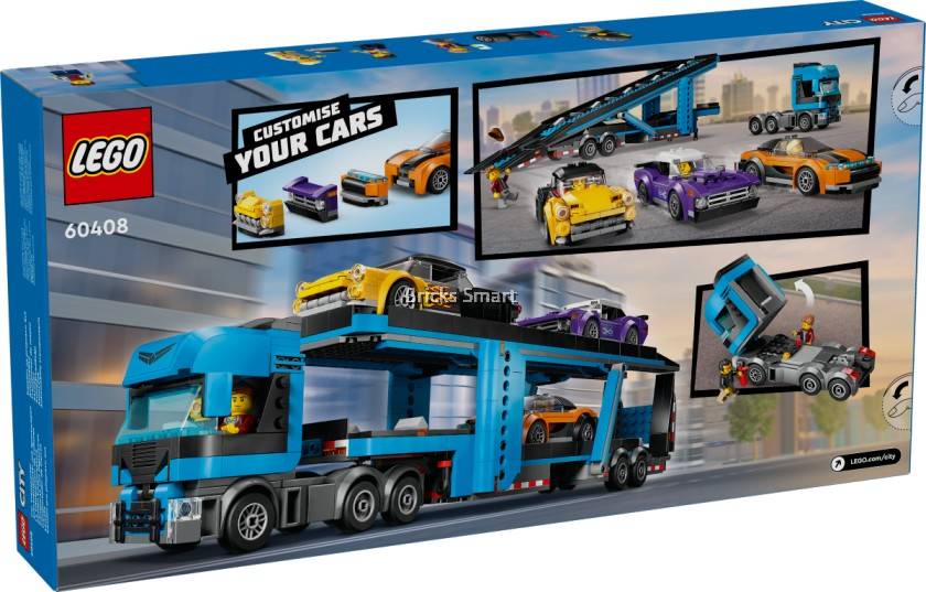 LEGO 60408 City Car Transporter Truck with Sports Cars Building Toy Set  (998 Pieces)