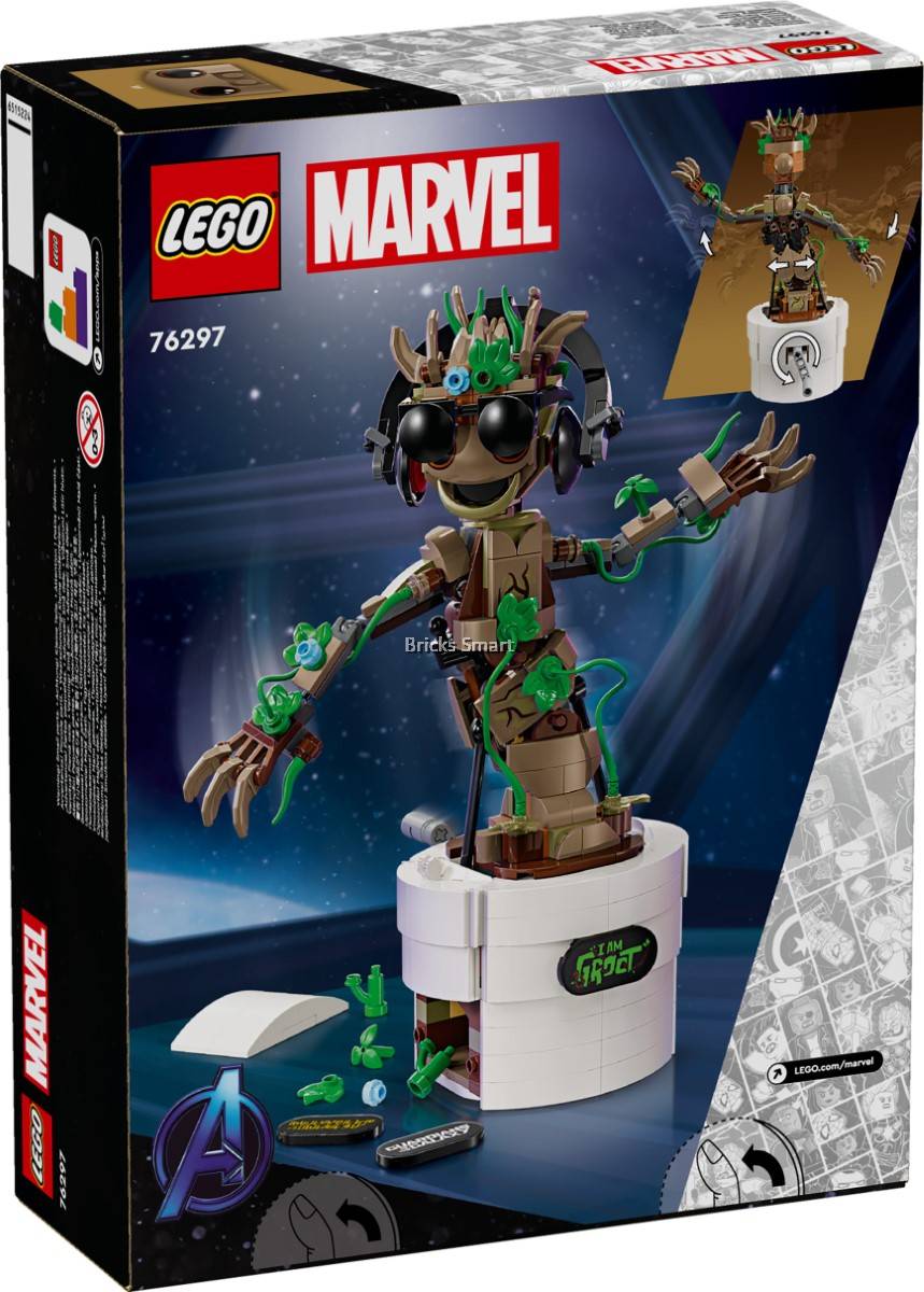 LEGO 76297 Marvel Dancing Groot Building Toy Set
