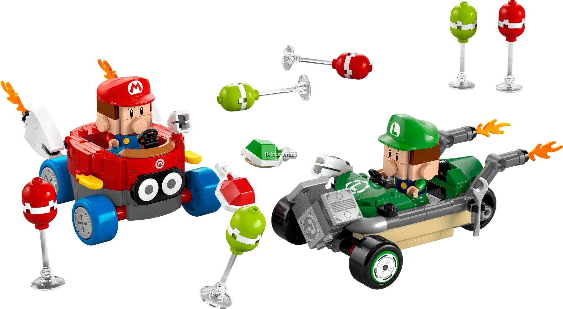 LEGO 72034 Super Mario Kart – Baby Mario vs. Baby Luigi Building