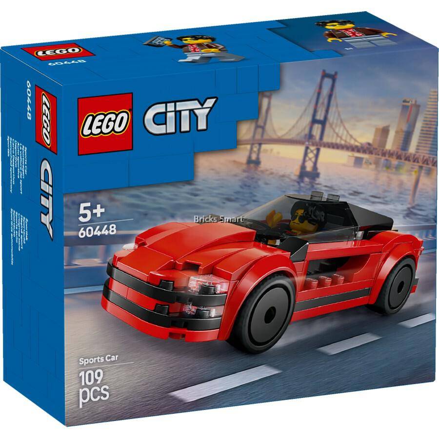 LEGO 60448 City Red Sports Car Building Toy Set (109 Pieces)