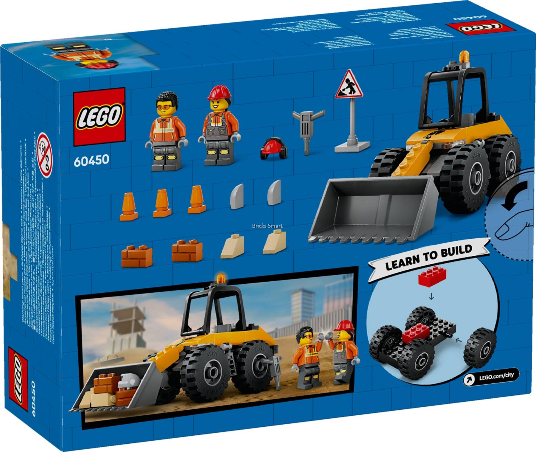 LEGO 60450 City Yellow Construction Wheel Loader Building Toy Set (81 ...