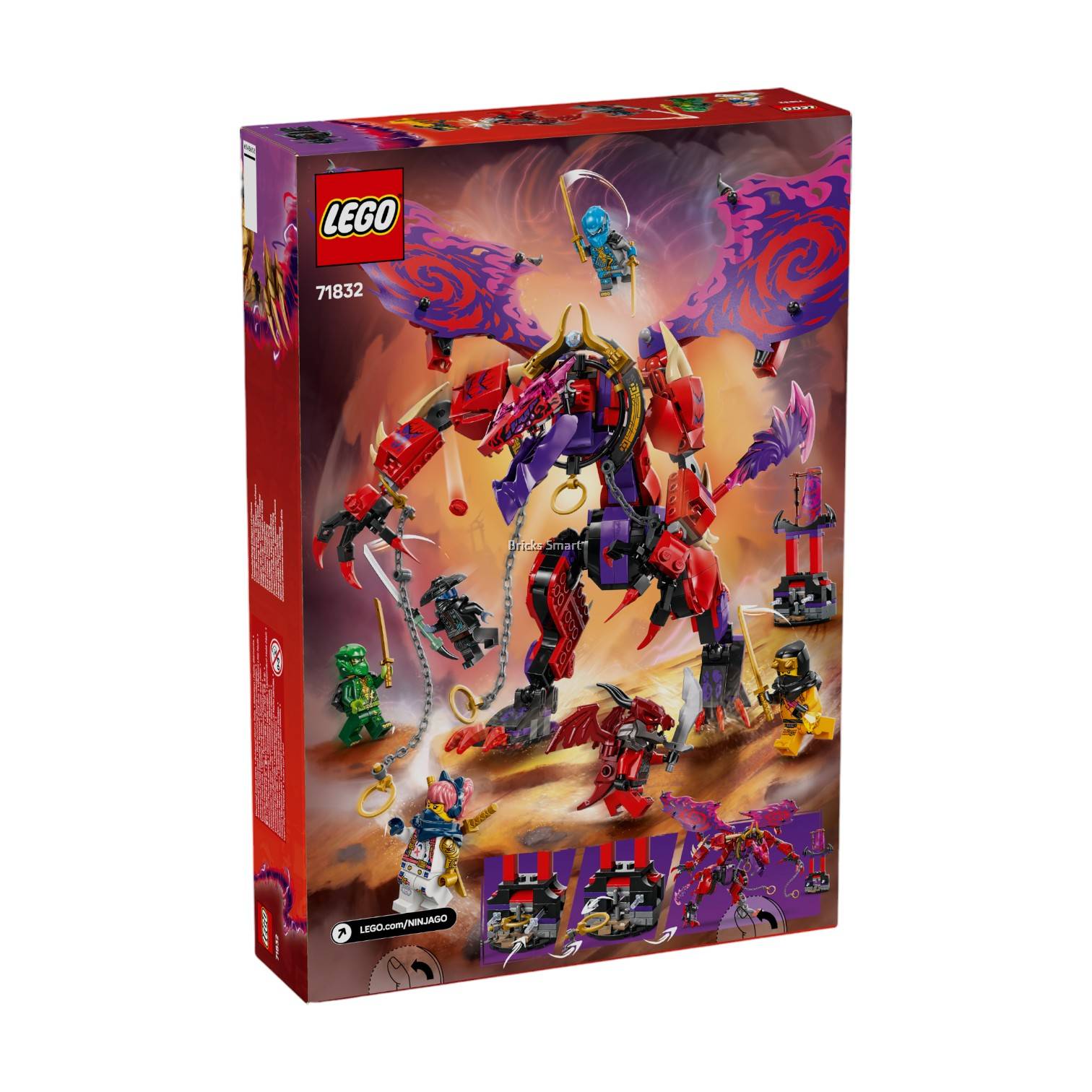 LEGO 71832 Ninjago Thunderfang Dragon of Chaos Building Toy Set