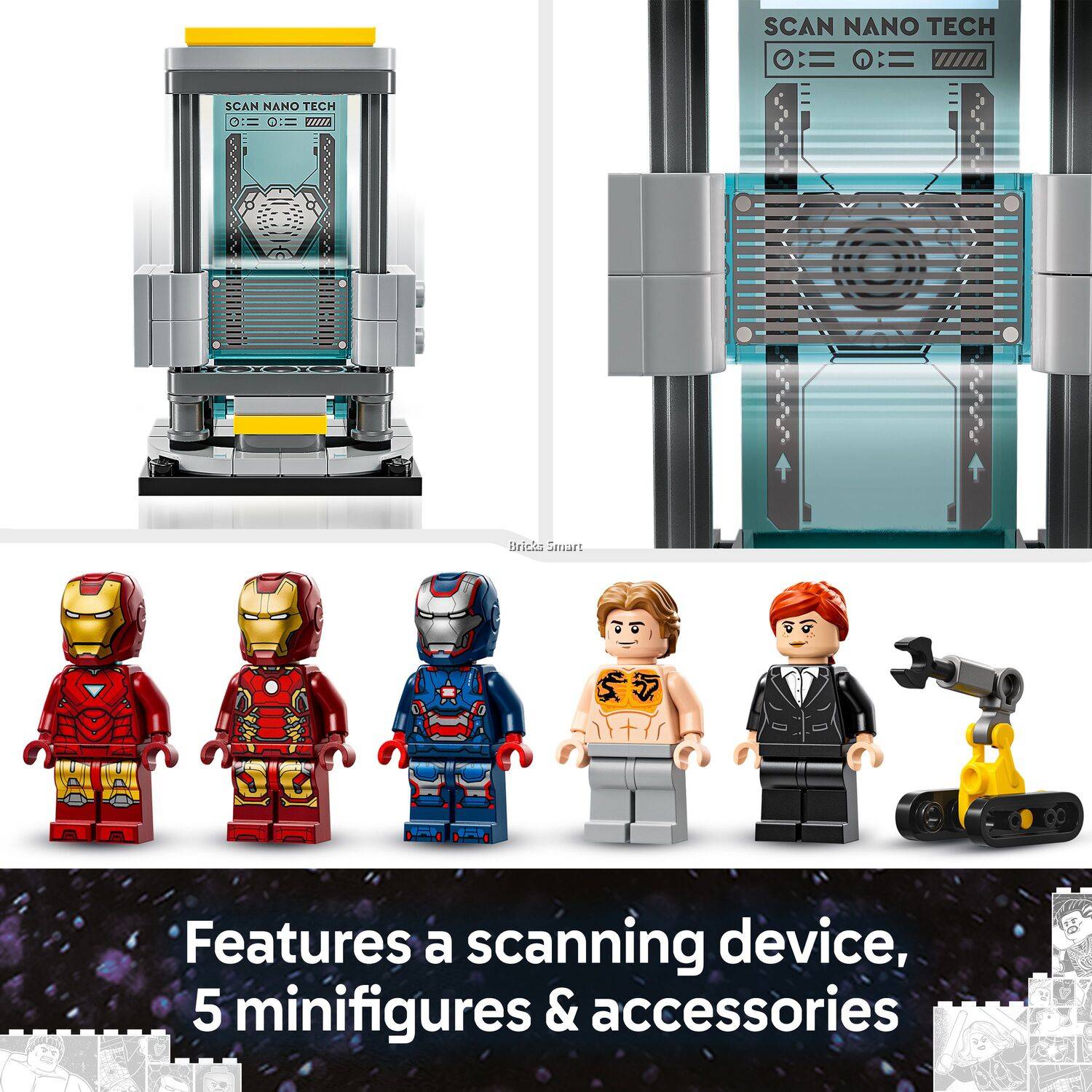 LEGO 76315 Marvel Super Heroes Iron Man's Laboratory: Hall of Armor ...