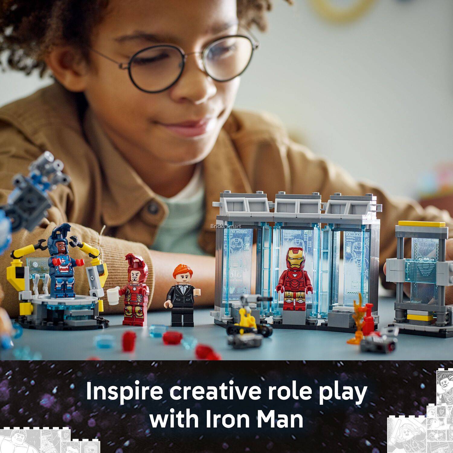 LEGO 76315 Marvel Super Heroes Iron Man's Laboratory: Hall of Armor ...
