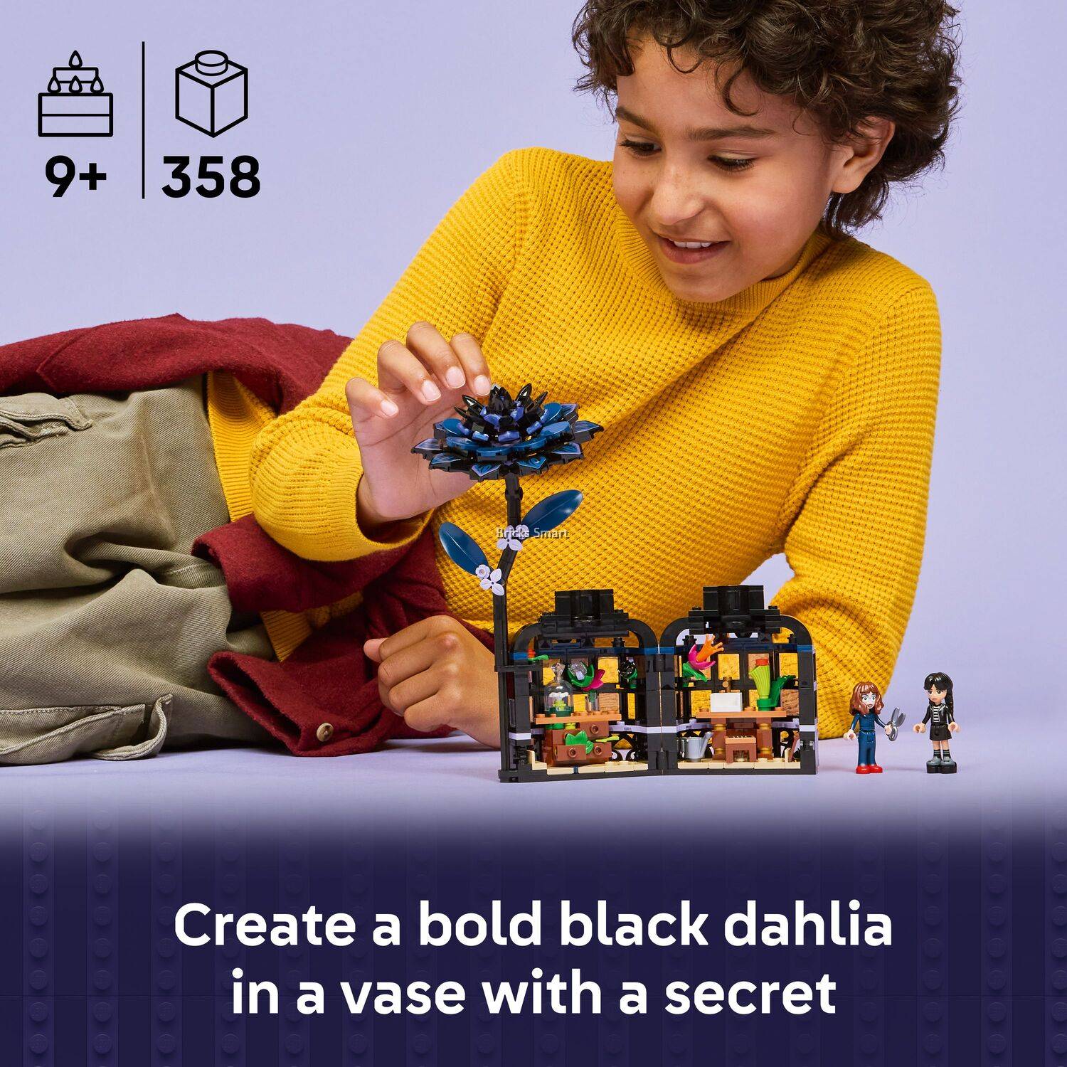 LEGO 76784 Wednesday Black Dahlia Flower Building Toy Set