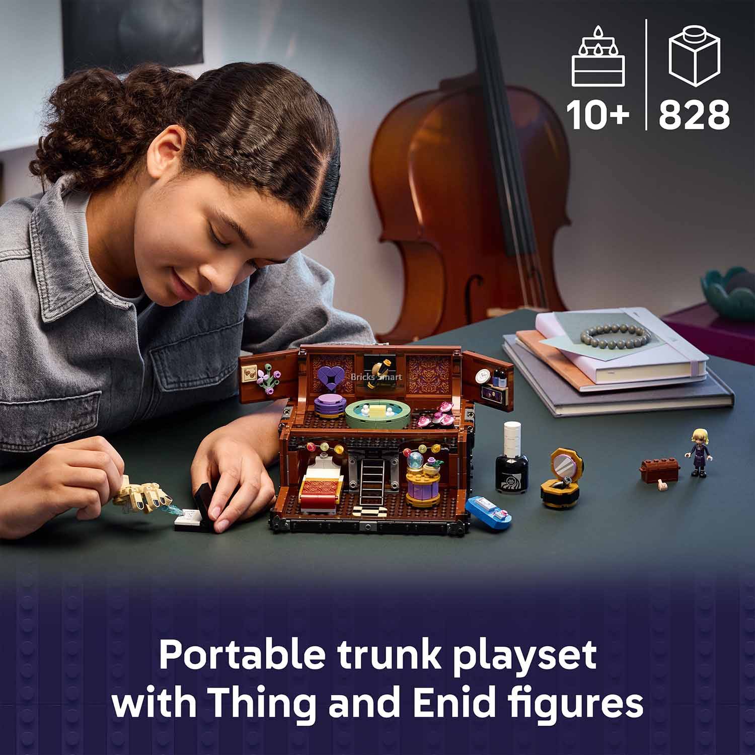 LEGO 76785 Wednesday Thing's Apartment Building Toy Set (828 Pieces)