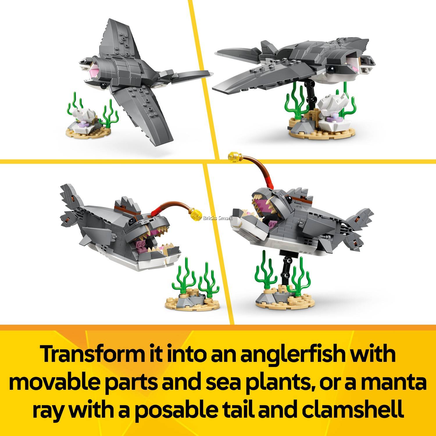 LEGO 31381 Creator Fierce Shark with a Treasure Chest Toy Rebuilds into ...