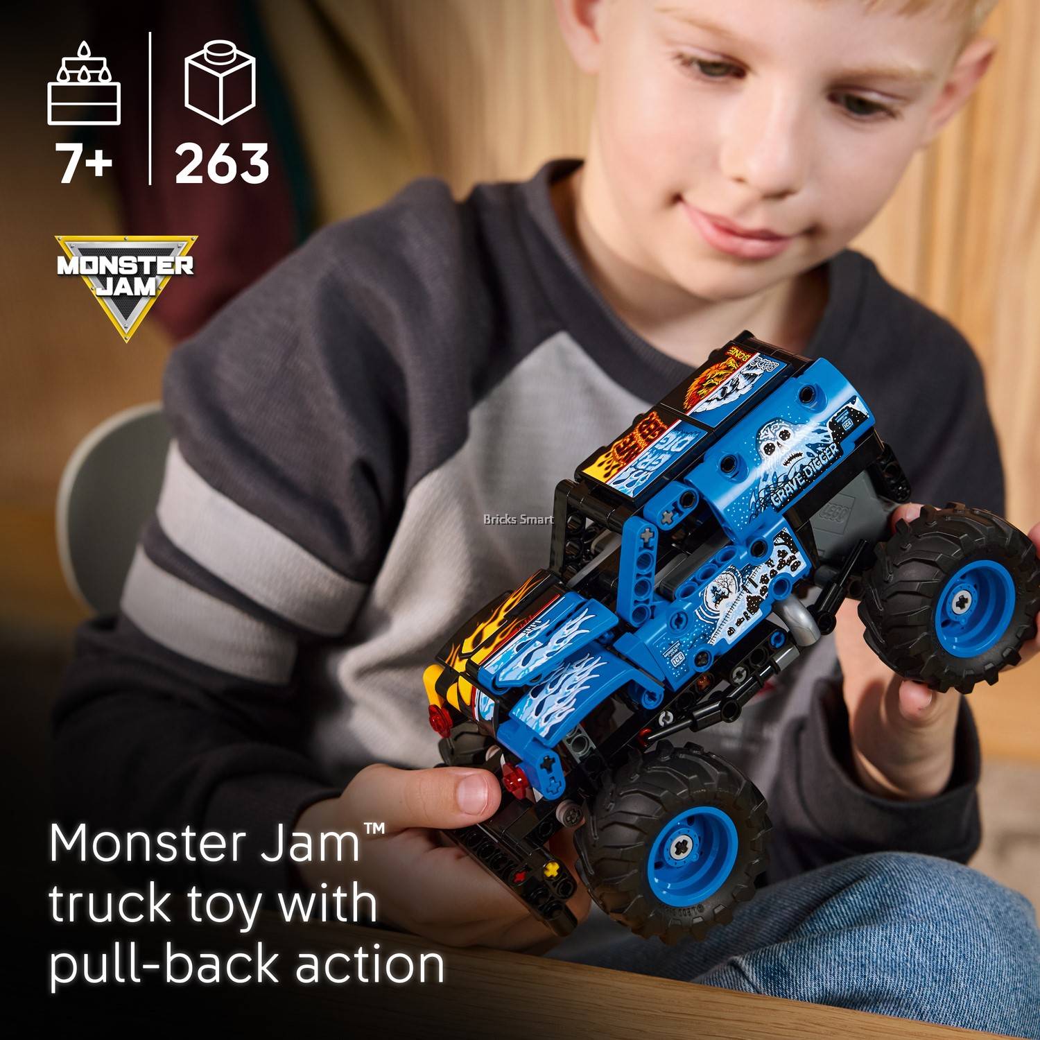 LEGO 42219 Technic™ Monster Jam™ Grave Digger™ Fire and Ice Pull-Back ...