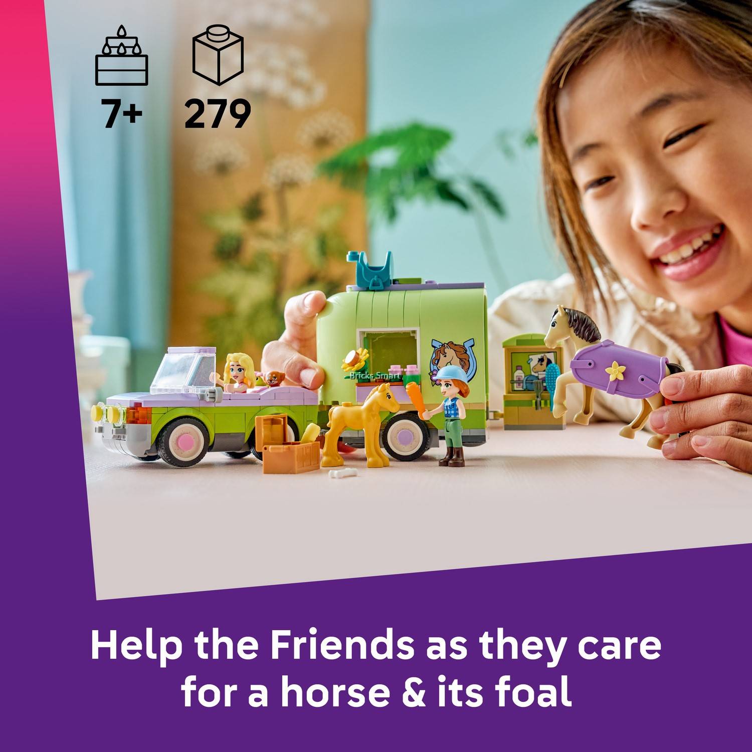 LEGO 42695 Friends Horse & Baby Foal Trailer Toy With 2 Minidolls