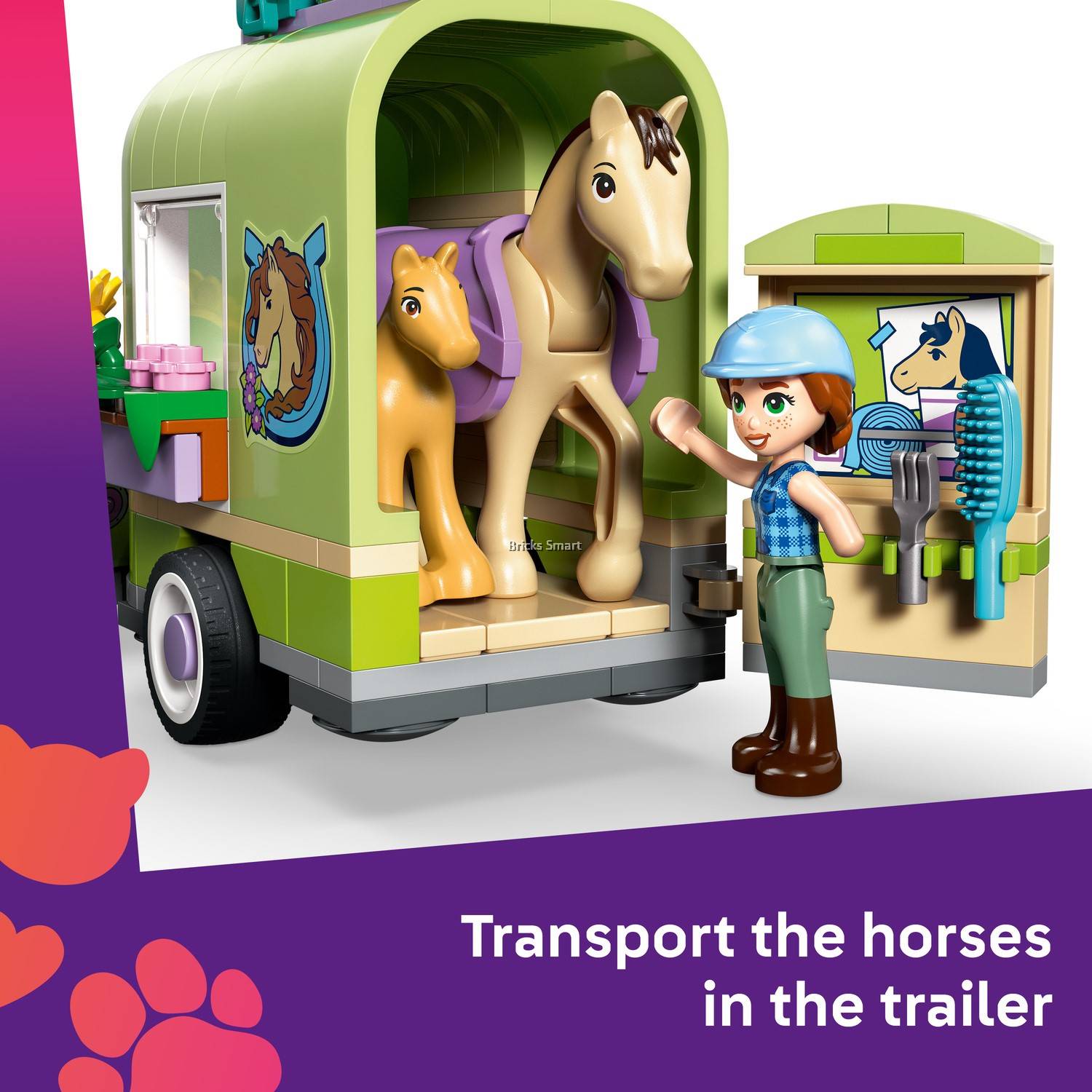 LEGO 42695 Friends Horse & Baby Foal Trailer Toy With 2 Minidolls