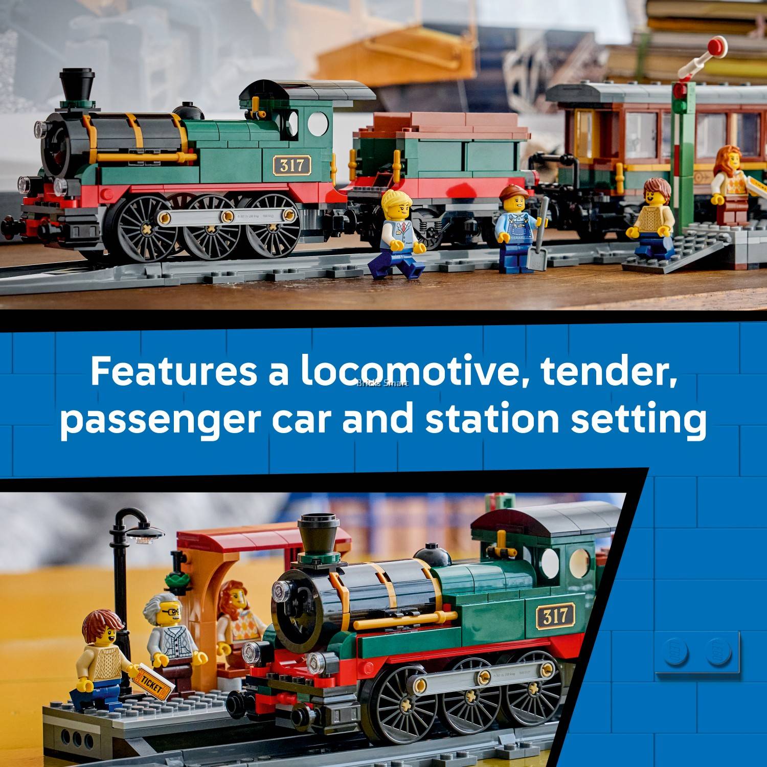 LEGO 60511 City Vintage Steam Train Building Toy Set (575 Pieces)