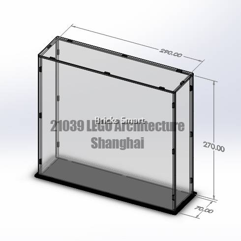 Acrylic Case with Black Base for 21039 LEGO Architecture Shanghai