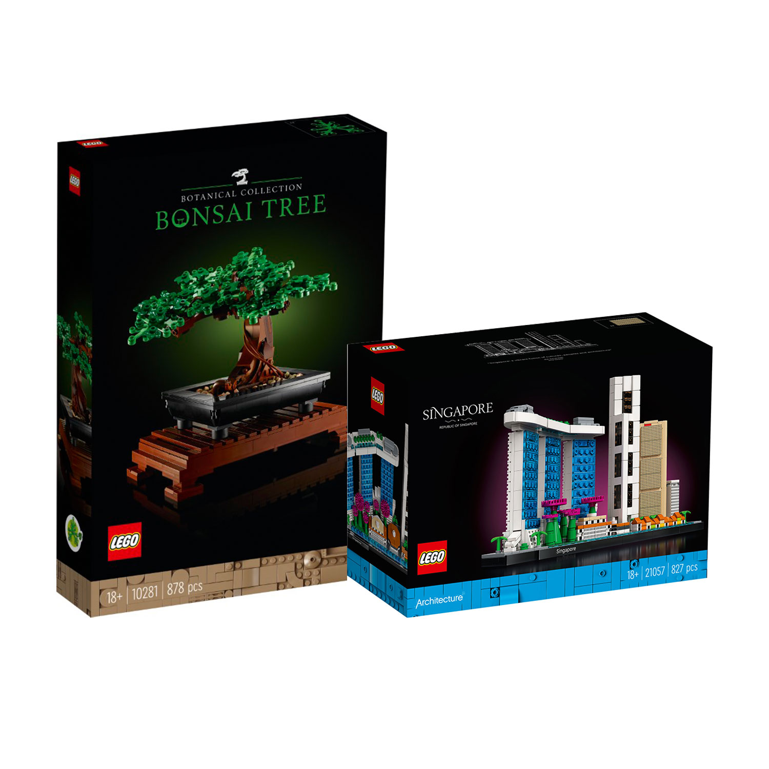 LEGO 10281 Creator Expert Bonsai Tree + LEGO 21057 Architecture Singapore