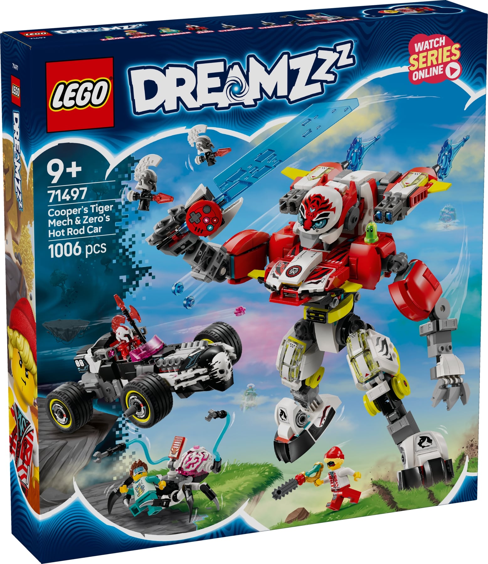 LEGO 71497 DREAMZzz Cooper's Tiger Mech & Zero's Hot Rod Car Building ...