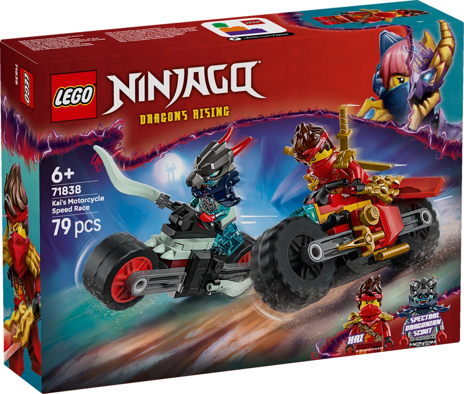 LEGO 71838 NINJAGO Kai's Motorcycle Speed Race Building Toy Set