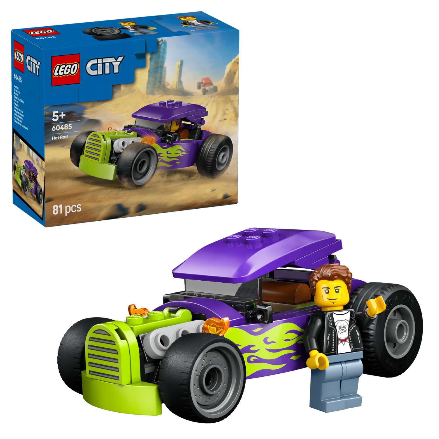 郁 LEGO 60485 City Hot Rod Race Car Toy Classic Car Building Kit with
