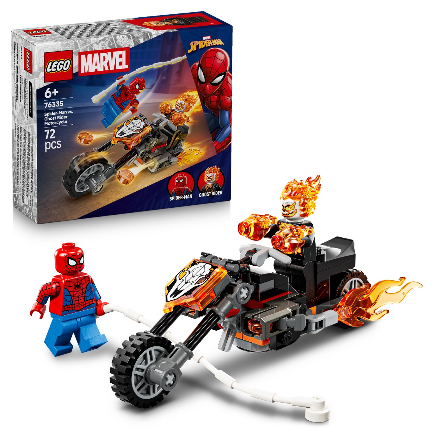 LEGO 76335 Marvel Spider-Man vs. Ghost Rider Motorcycle Super Hero ...