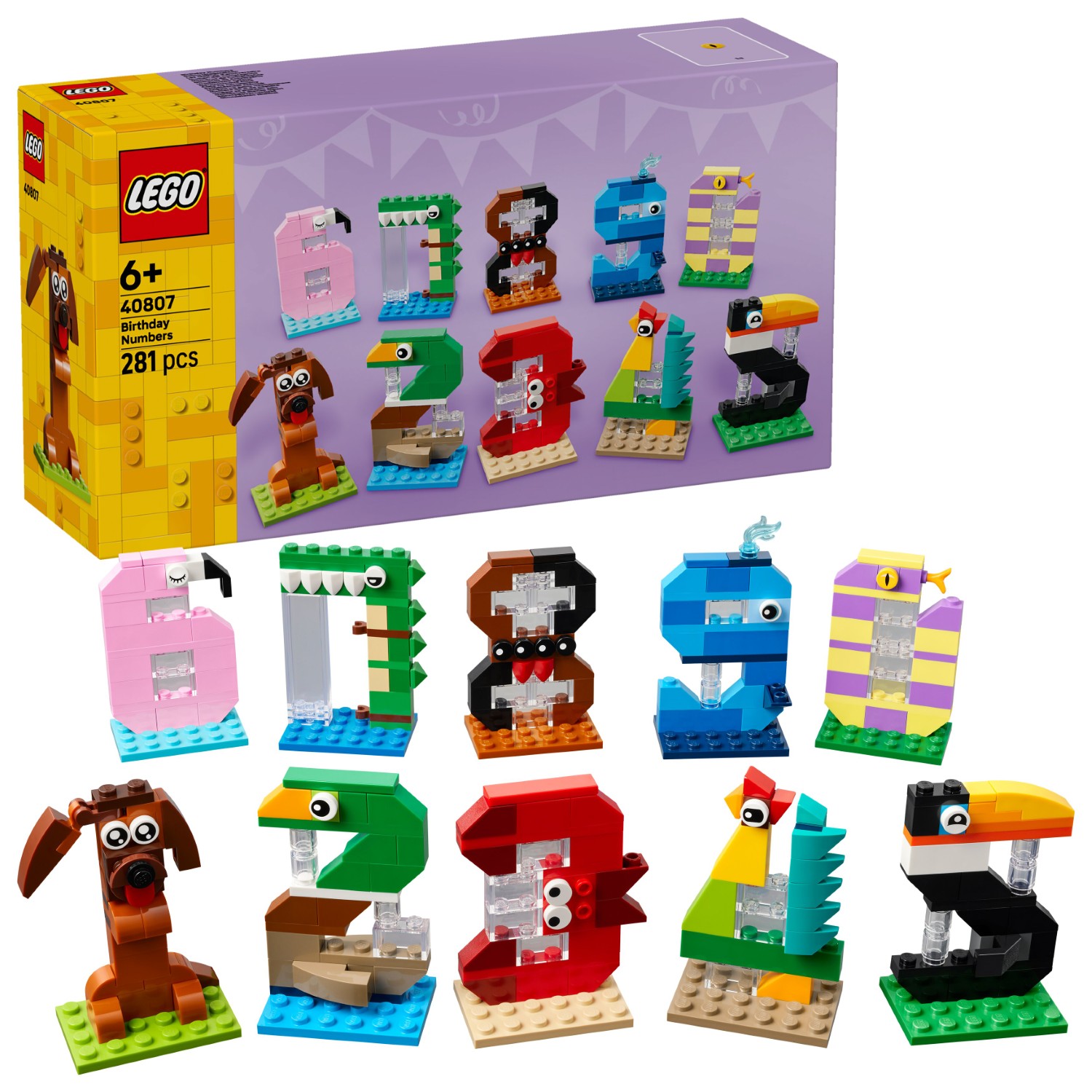 LEGO 40807 Iconic Birthday Numbers Building Toy Set (281 Pieces)