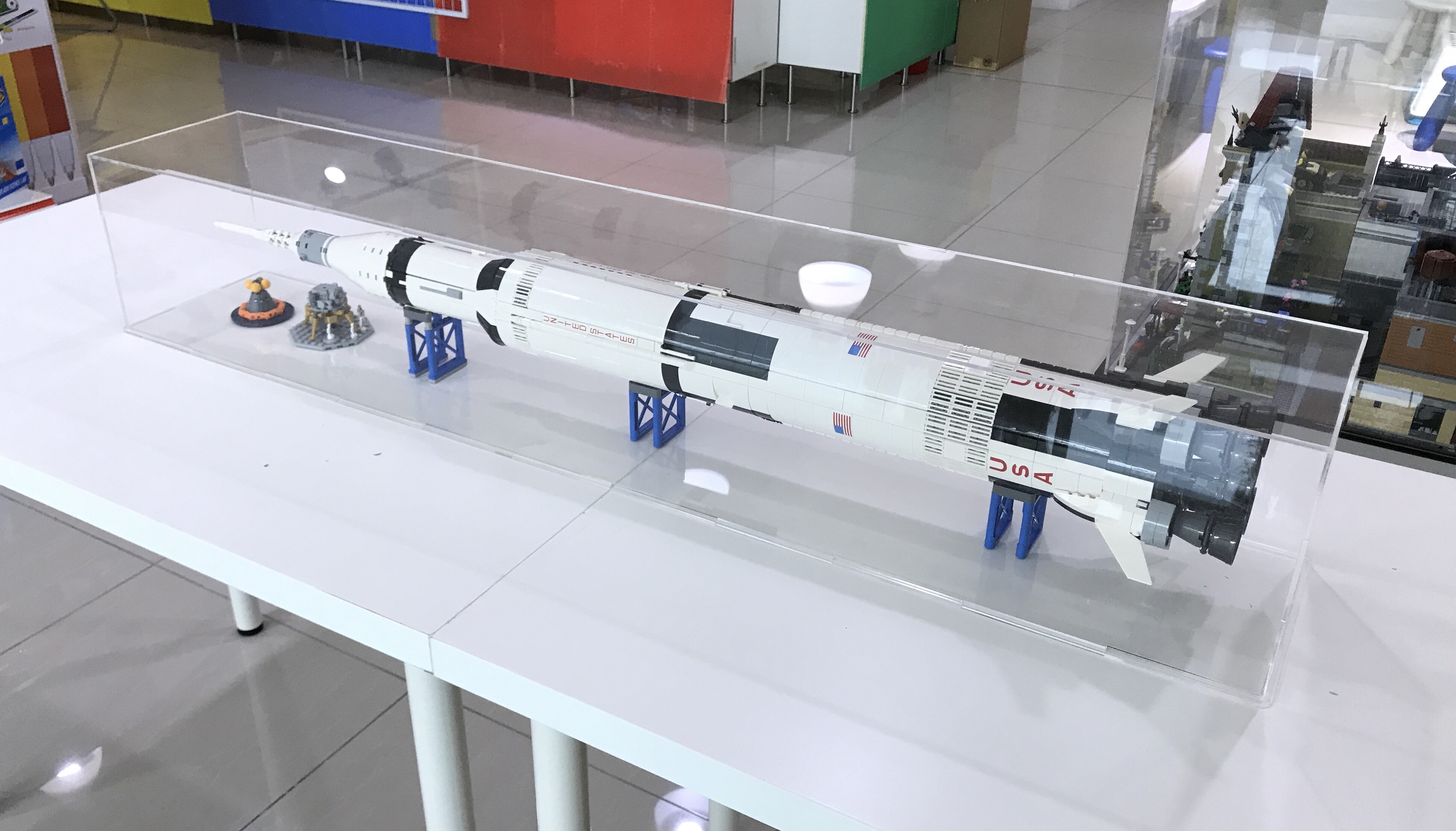 Acrylic Display Case For LEGO 21309 NASA Saturn V (Horizontal)
