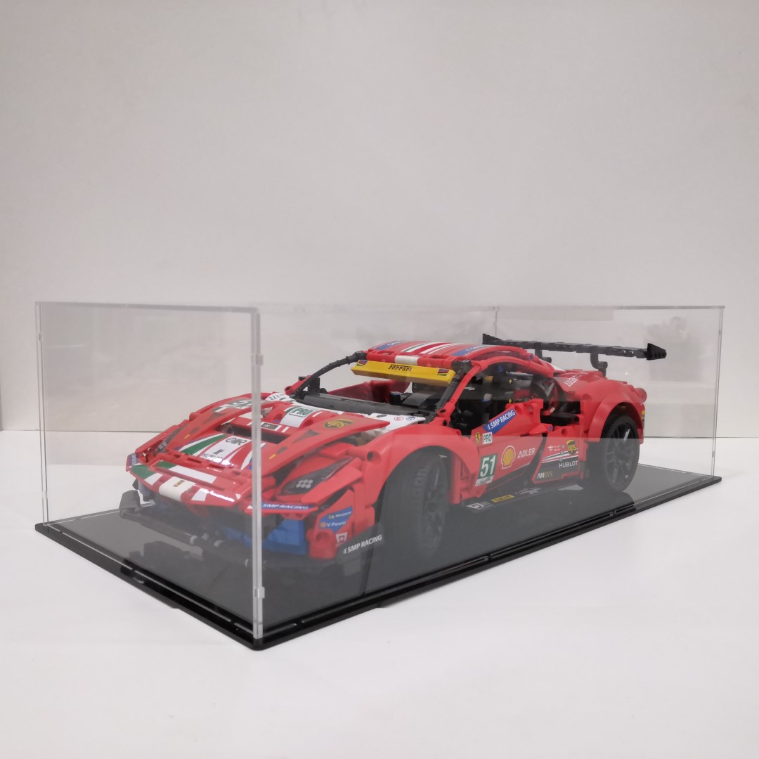 Acrylic Case with Black Base for 42125 LEGO Technic Ferrari 488